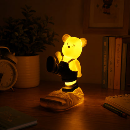 Magnetic Bear LED Light Phone Stand Night Lamp for Desk and Kids Room (1 Pc)