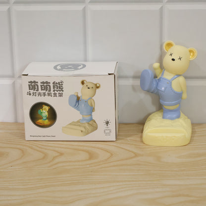 Magnetic Bear LED Light Phone Stand Night Lamp for Desk and Kids Room (1 Pc)