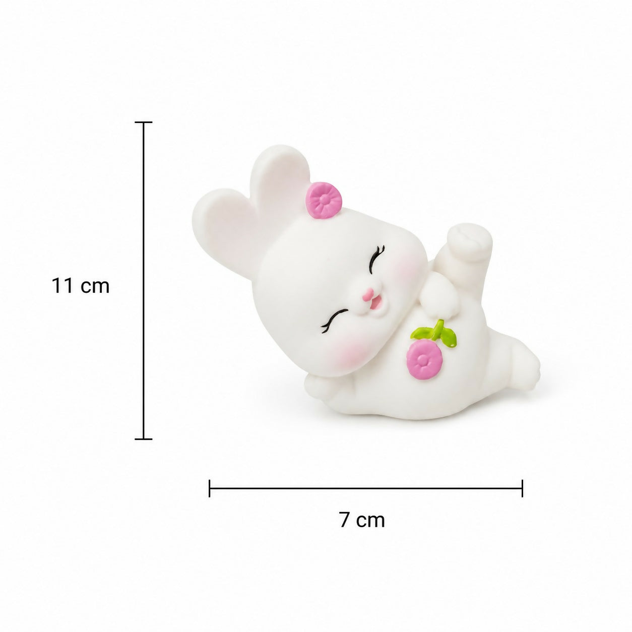 Close up of bunny night lamp with floral design