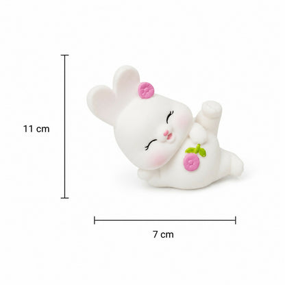 Close up of bunny night lamp with floral design