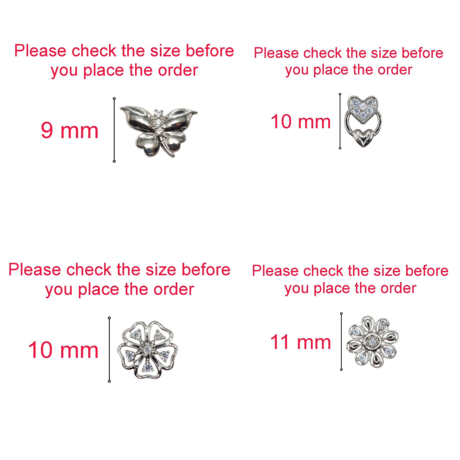 Silver plated romantic heart stud earrings with double-heart drop design