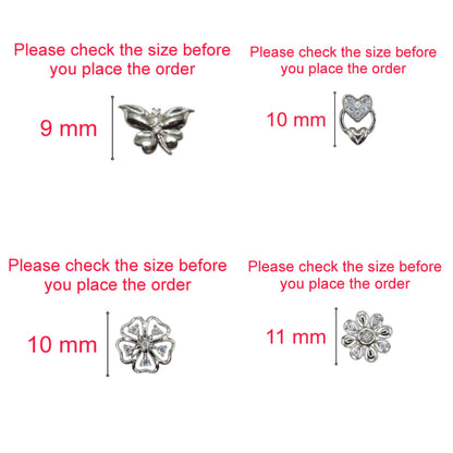 Silver plated romantic heart stud earrings with double-heart drop design