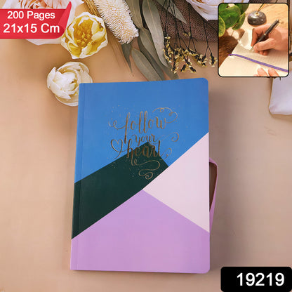 Hardcover Ruled Notebook with Calendar, Diary & 200 Pages 21x15 cm (1 Pc)