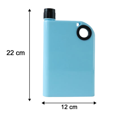 Blue A5 notebook shape water bottle with flat design