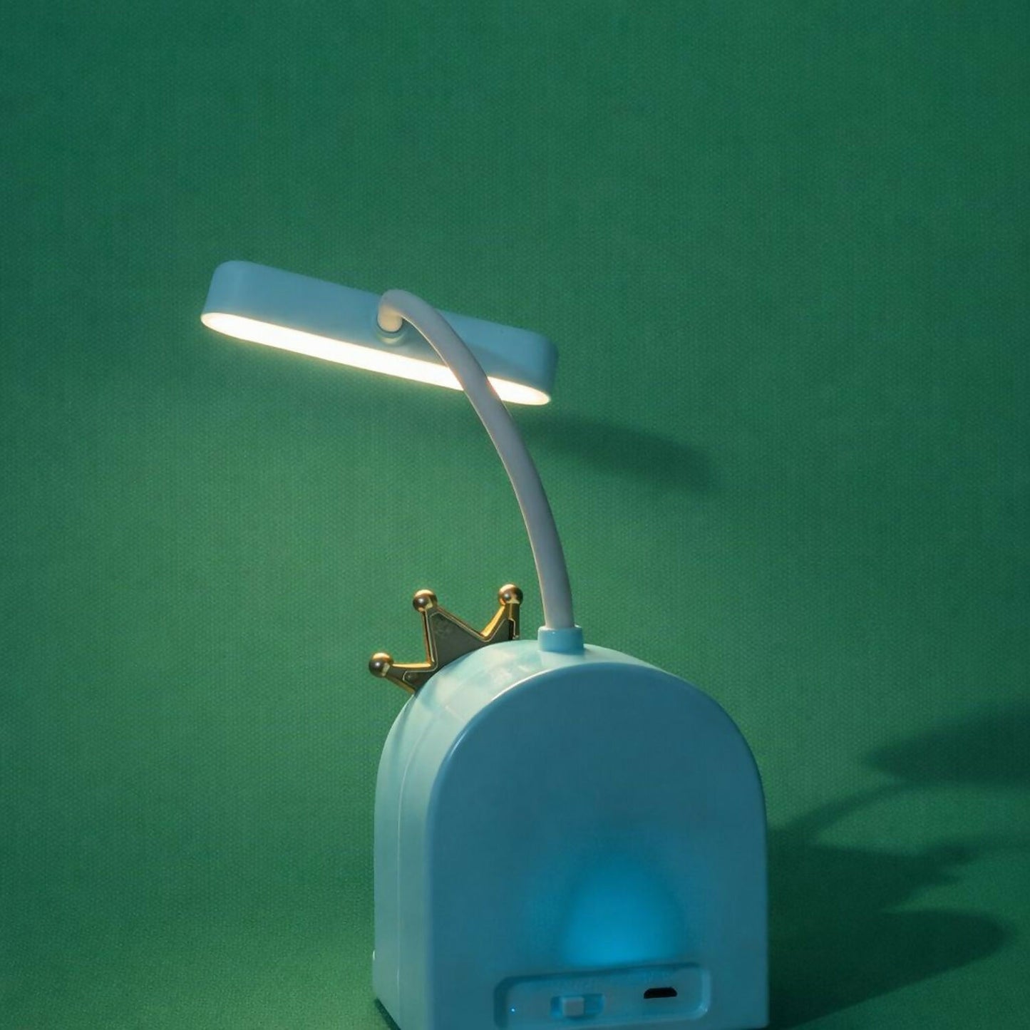 Cute Blue Lucky Cartoon LED Desk Lamp for Kids with Adjustable Neck Light