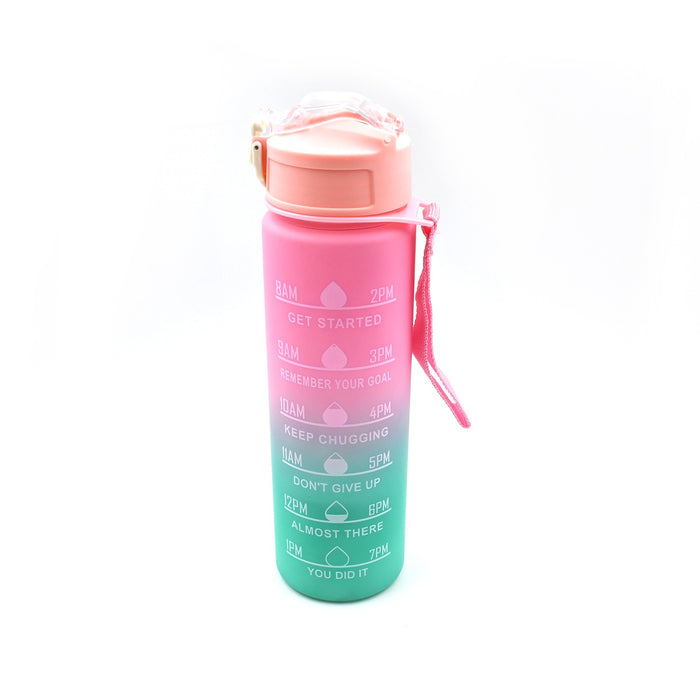Motivational Water Bottle with Straw & Time Marker, BPA-Free Tritan Portable Gym Water Bottle, Leakproof Reusable, Special Design for Your Sports Activity, Hiking, Camping