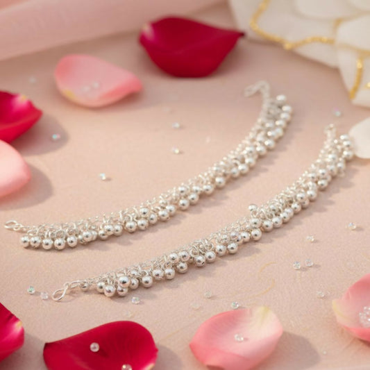 Classic Oxidised Silver Ghungroo Kaan Chain