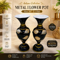 Antique Metal Flower Pot Pair – Elegant Home Accent for Living Space