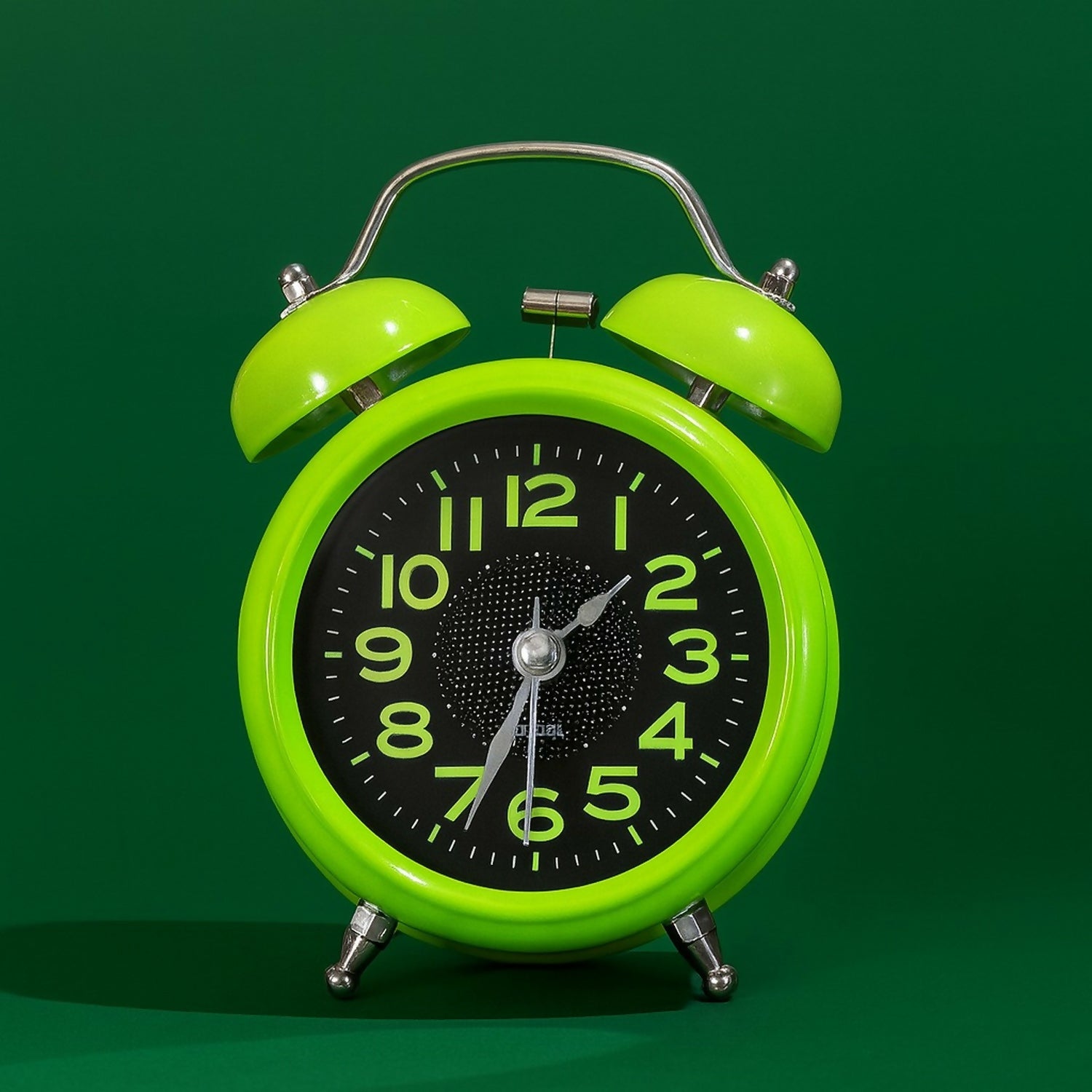 Vintage Twin Bell Analog Alarm Clock for Bedroom & Office – Green