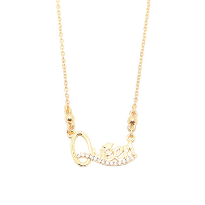 Gold Plated Queen Necklace with AD for women and girls