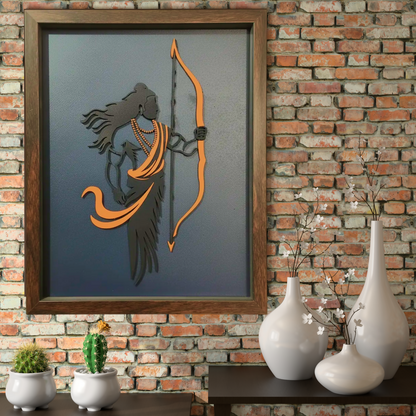 Handcrafted Multi-Layer Wooden Lord Ram Wall Art – 3D Laser Cut Shri Ram Divine Frame
