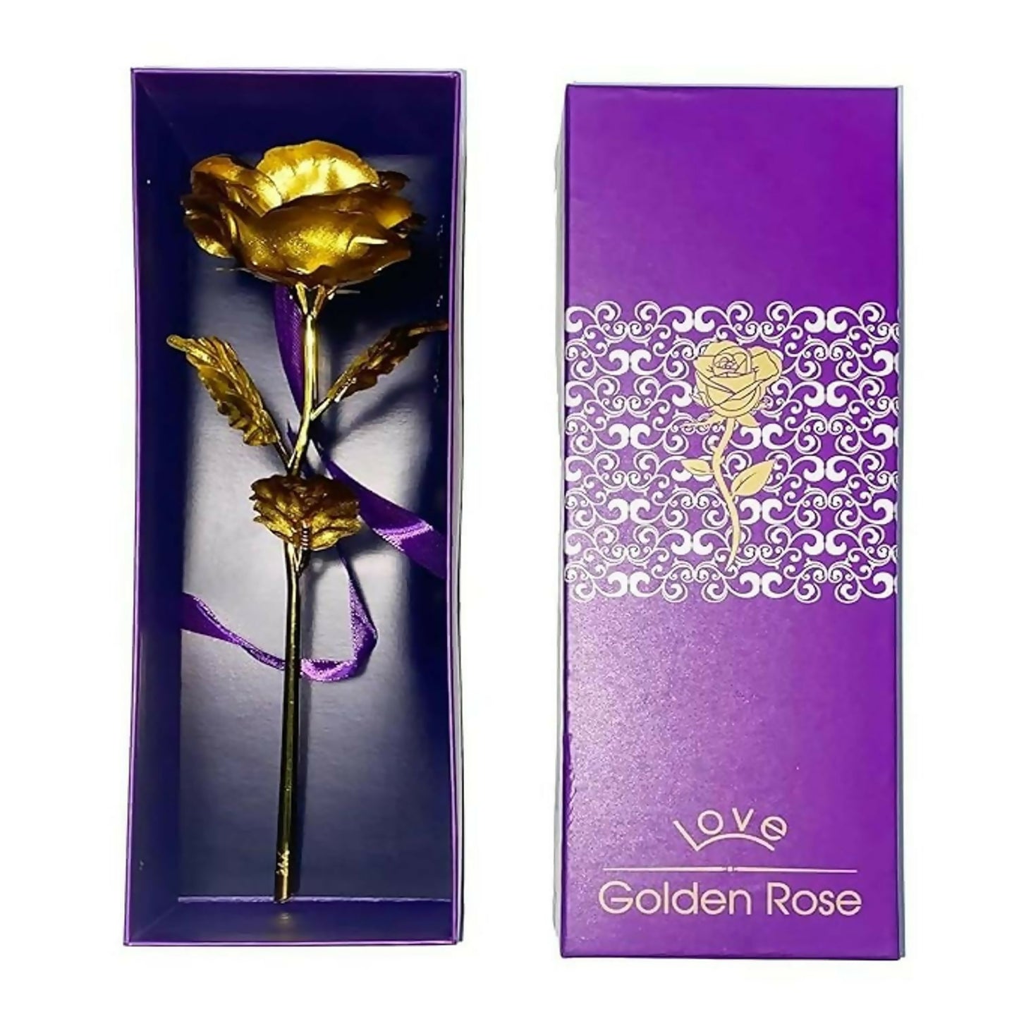 24K Gold Foil Rose with Luxury Gift Box | Artificial Golden Rose for Love, Anniversary, Birthday, Valentine’s Day, Special Occasions | Long-Lasting Romantic Gift for Girlfriend, Wife, Women & Decoration