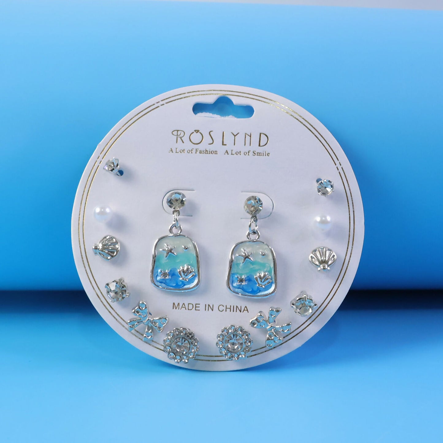 Multi-design Korean silver-plated earrings combo set showing variety of styles