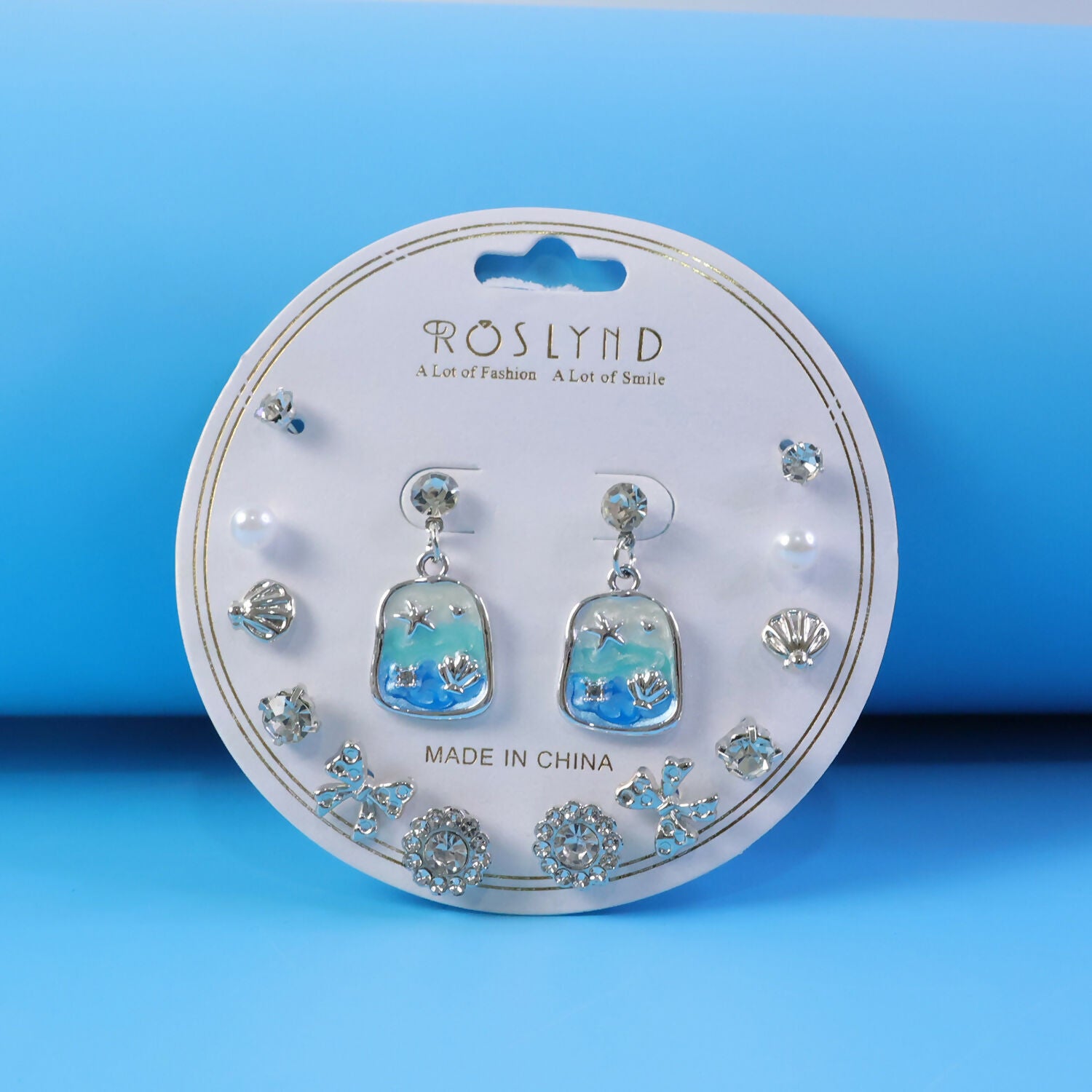 Multi-design Korean silver-plated earrings combo set showing variety of styles