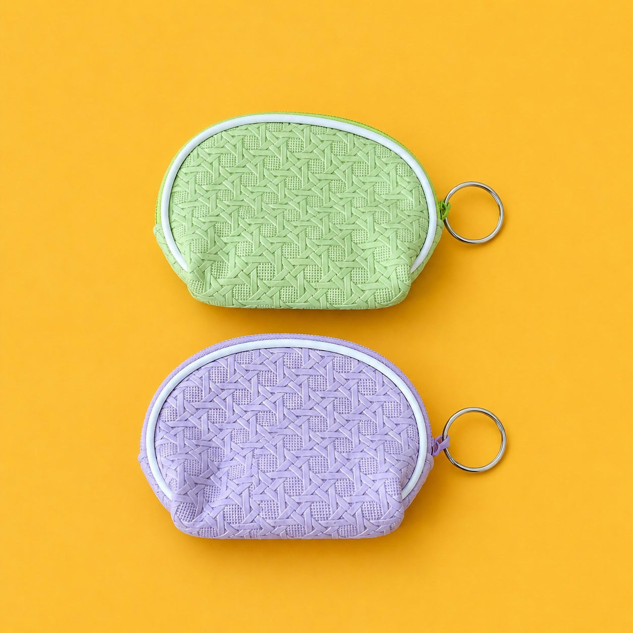 Compact coin pouch showcasing zip closure