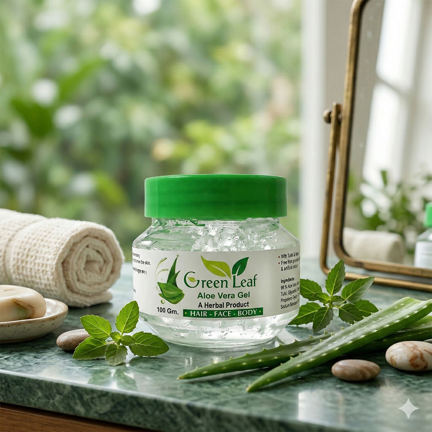 Close-up of Aloe Vera Gel texture showing smooth consistency