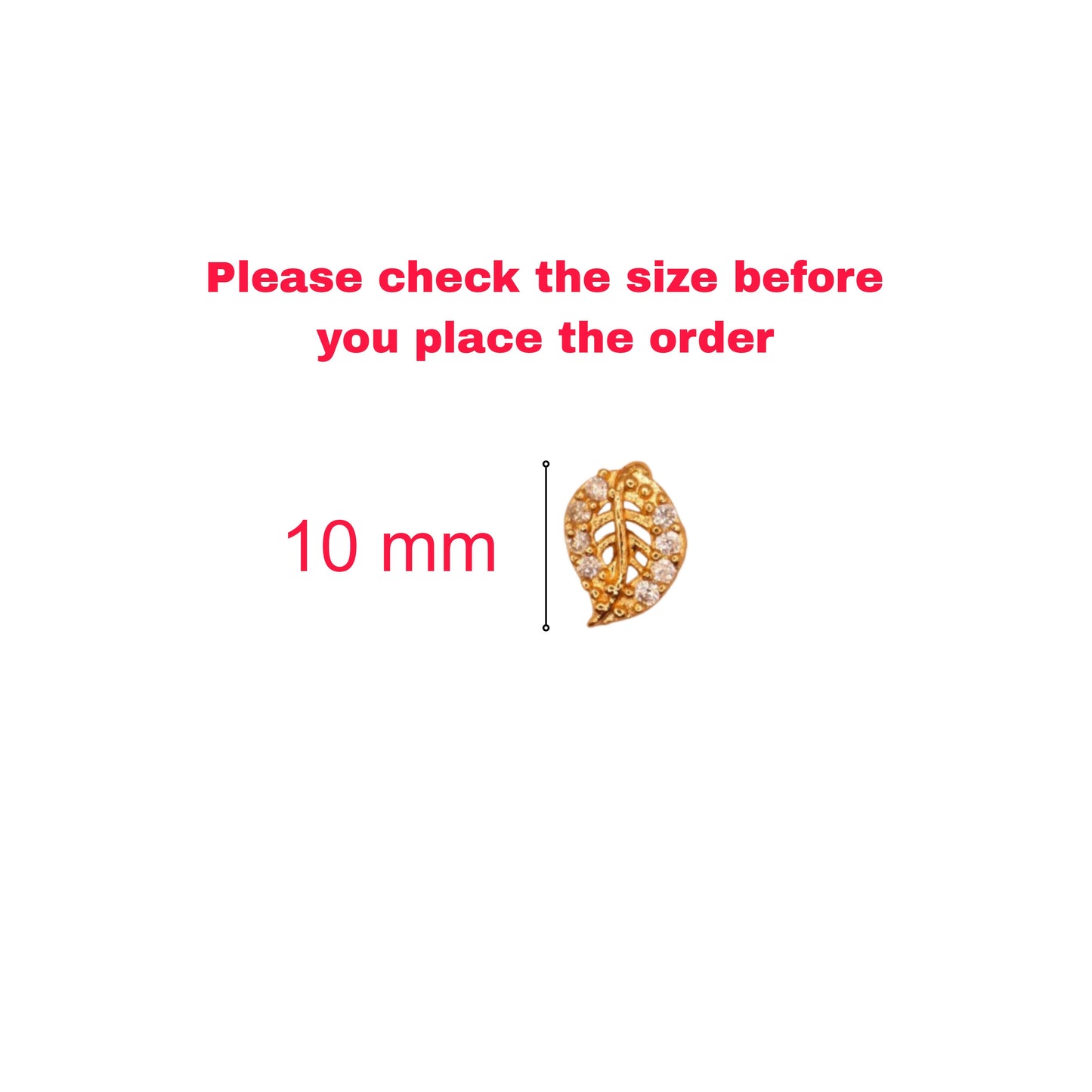 Gold-Plated Leaf Stud Earrings with AD | Nature-Inspired Jewelry for women & girls