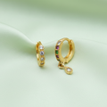 Gold Plated AD Multi Color Gemstone nosepin Combo Pack of 2