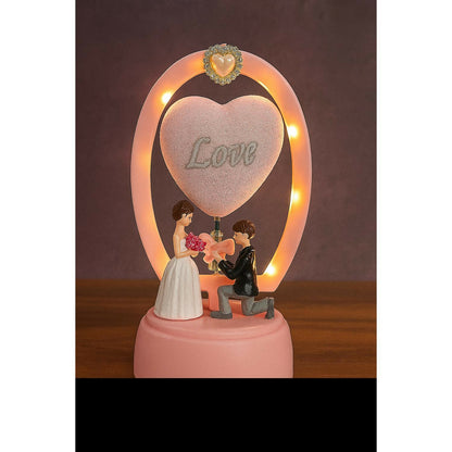 Romantic Couple LED Night Lamp with Glitter Heart and Love Sign – Decorative Table Light with Warm Glow for Bedroom, Living Room, Anniversary, Wedding, Valentine’s Day & Special Gifting