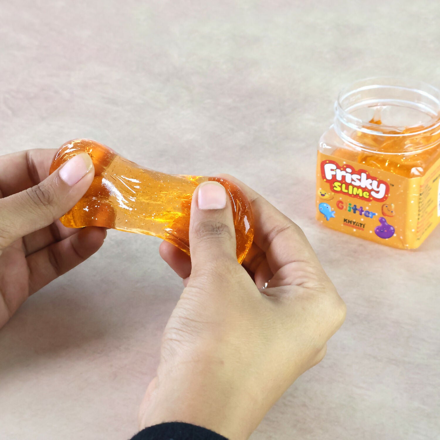 Khyati Frisky Slime Glitter Edition – Stretchable Sparkling Slime Toy in Jar Pack for Kids’ Creative Play (3+ Years)