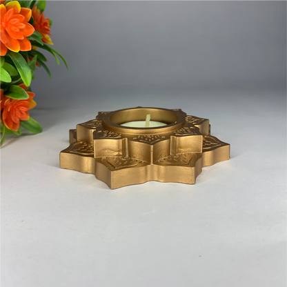 Lotus Diya gold tealight candle Elegant Home Decor Handmade