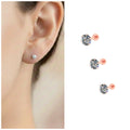 Rose Gold Labret Stud Earrings – Comfortable Flat Back Design Combo Pack