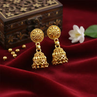 Beautiful Gold Plated Traditional Jhumka Earrings for Women Party Wear