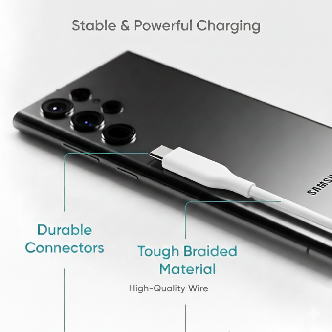 Uniteq Volt C Pro Type C to Type C Cable 3A Fast Charging Data Cable (1M)