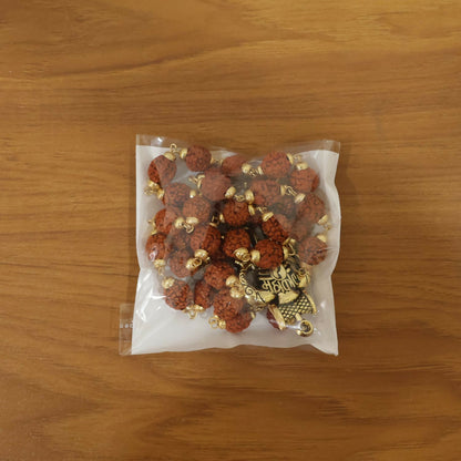 Rudraksha Mala with Mahakal Trishul Pendant Spiritual Necklace