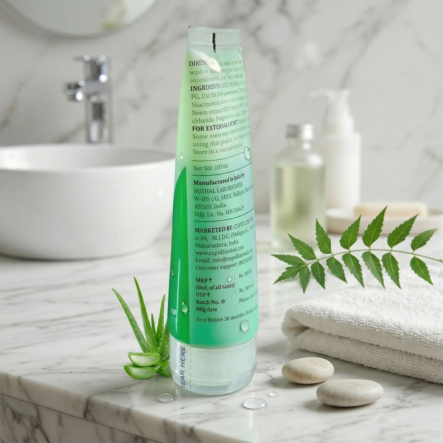 AHA BHA Face Wash Gel Deep Clean Pimple Control Skin Care Cleanser (100 Ml)