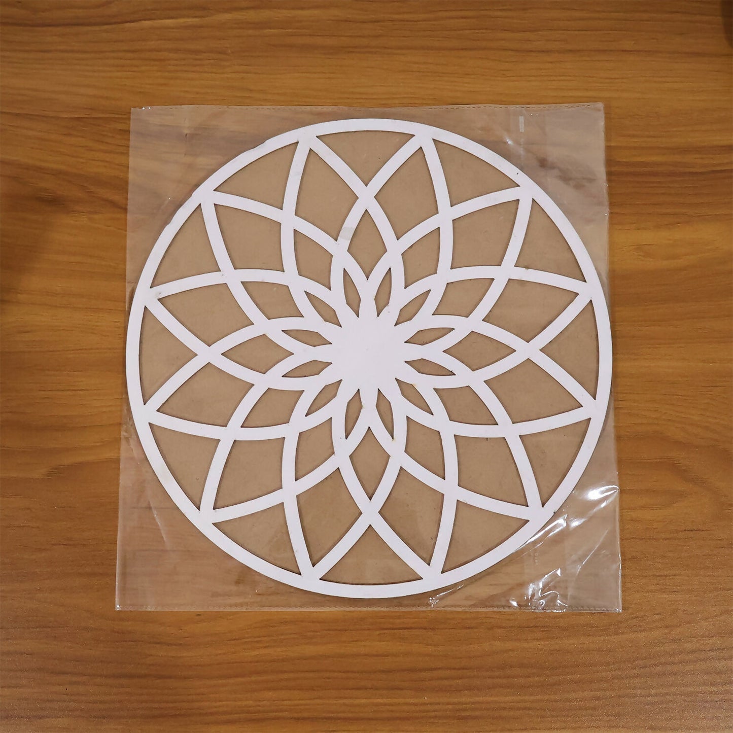 Round Flower Rangoli Stencil | 12 Inch