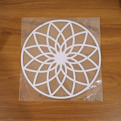 Round Flower Rangoli Stencil | 12 Inch