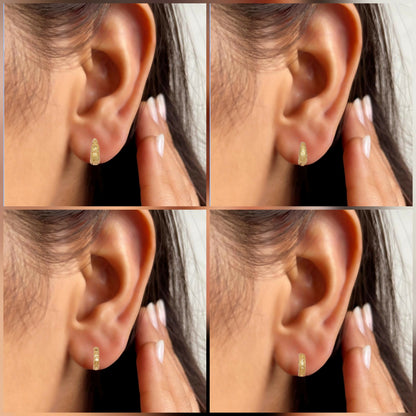 Gold AD bali Huggie Hoop Earrings kan ki bali for women and girls Combo Pack of 4