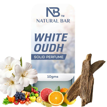 White Oudh Solid Perfume packaging and container