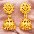 Gold Plated Jhumka Earrings – Traditional Ethnic Temple Style