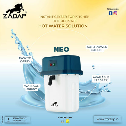 ZADAP Portable 3kW Instant Water Heater - Fast & Safe