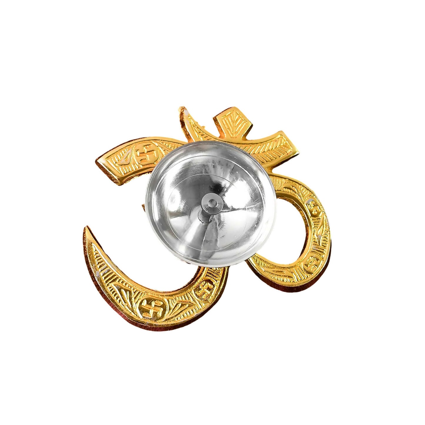 Golden OM Symbol Diya Holder for Pooja and Festival Decoration