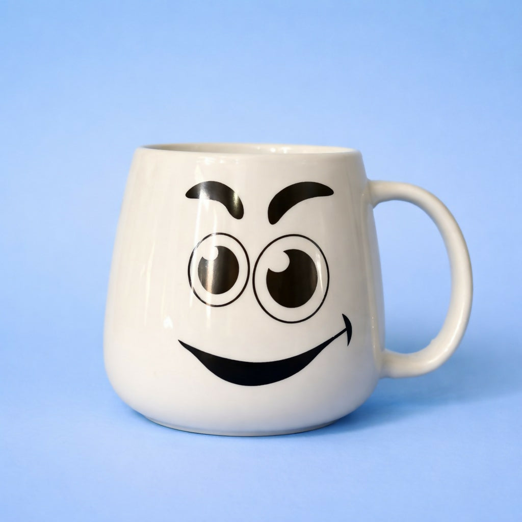 Smiley Face Printed Ceramic Coffee Mug Cute Tea Cup (Design may vary)