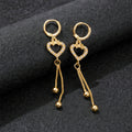 Heart Shape Drop Earrings – Elegant Sparkling Stone Tassels