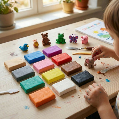 Nara 12 Color Modelling Clay Kit, Soft Creative Play Dough Set for Kids (60 Gm/24 Bars)