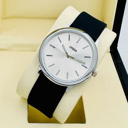 SILVER Model with Black Belt Analog Watch - For Men