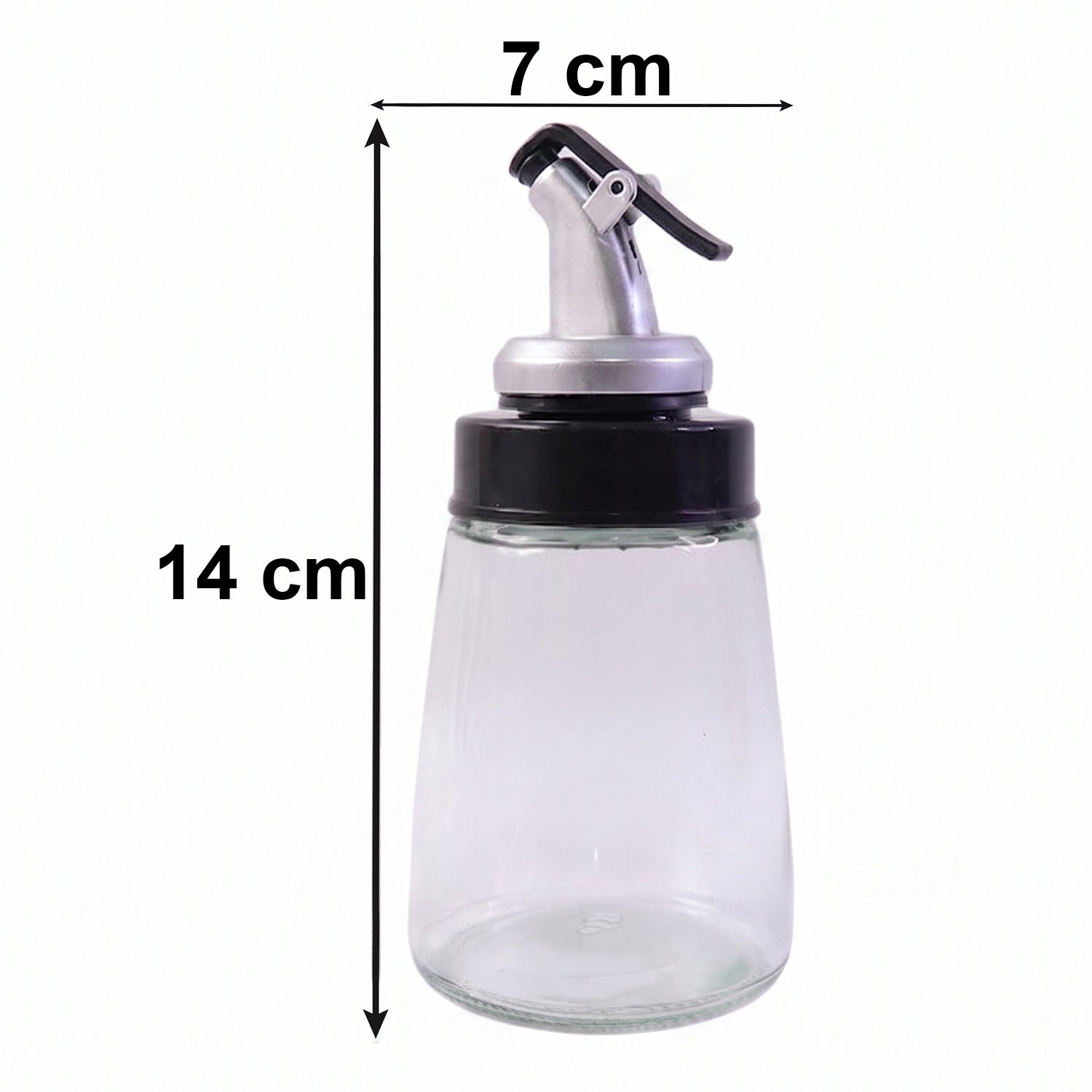 Multi-purpose glass bottle for kitchen oils, vinegars, and liquids.