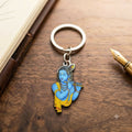 Blue Krishna Design Keychain with Colorful Charm for Keys and Bag Accessories