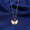 Butterfly Wing Pendant Necklace – Gold Plated Elegance for Women