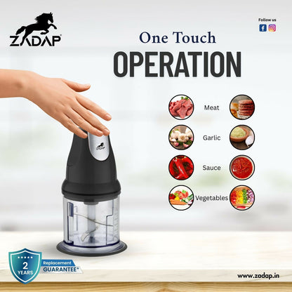ZADAP Electric Food Chopper stainless steel blades close-up