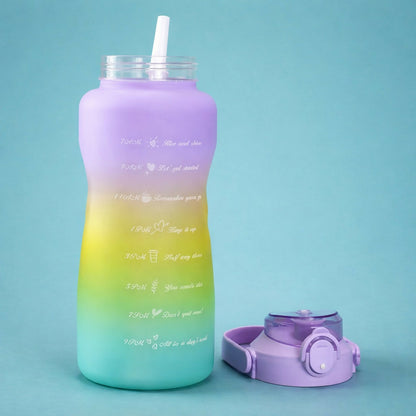 Motivational Water Bottle with Time Marker Leakproof Gym Bottle