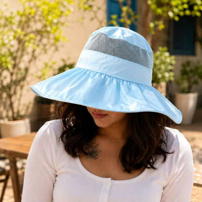 Side view of women’s breathable mesh sun visor hat