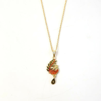 Graceful Peacock Motif Pendant Necklace with Chain for Women