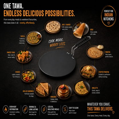 Cooked rotis on Vikas Hard Anodized Roti Tawa