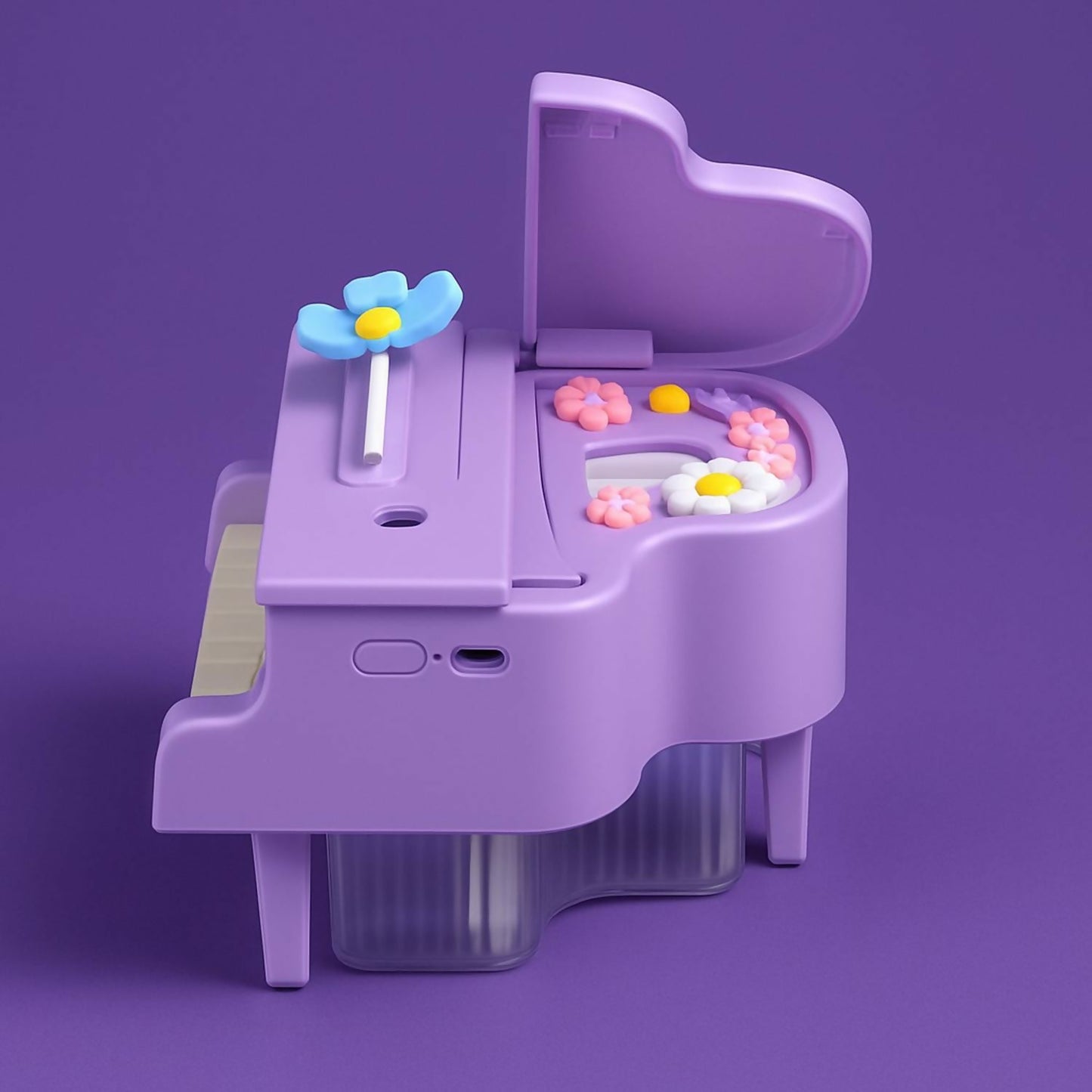 Purple Piano USB Mini Humidifier with Night Light for Bedroom & Kids Room